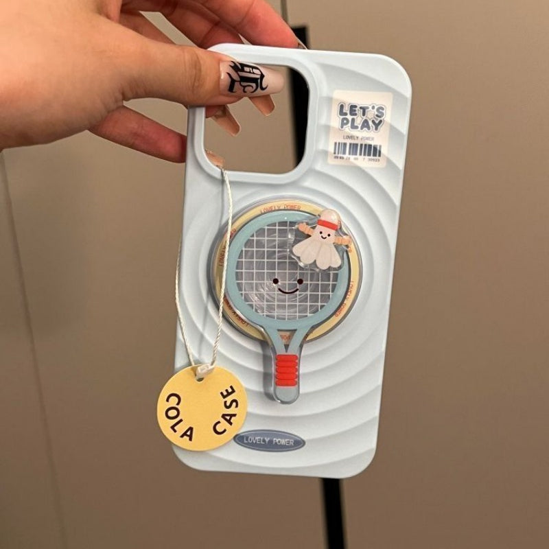 Cute Racket Expression Stand Case For iPhone