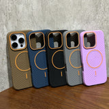 Diagonal Stripes Fine Circle Magnetic Hit color Case For iPhone