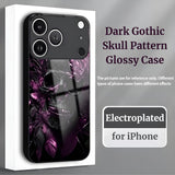 Dark Gothic Skull Pattern Glossy Case for iPhone