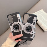 3D Retro Camera Design Phone Case with Lanyard for Samsung