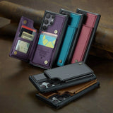 Leather Kickstand RFID Blocking Card Wallet Phone Case for Samsung