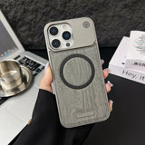 Wood Grain Borderless Heat Dissipation Magnetic Case for iPhone