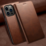 Leather Flip Wallet Phone Case For iPhone