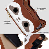 Cute Raccoon Leather with lanyard Wallet Case for Samsung