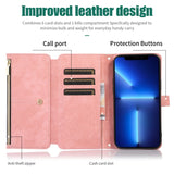 Retro Card-Slot Wallet Crossbody Leather Case for iPhone