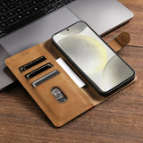 Business Leather Flip Book Card Wallet Case for Samsung