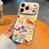 3D Gilded Floral Embossed Glitter Case for iPhone