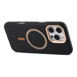 Luxury Leather Carbon Fiber Texture Magnetic Shockproof Phone Case for iPhone