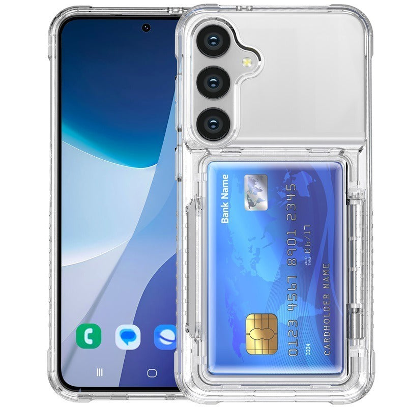 Transparent Flip Phone Case With Card Slot for Samsung