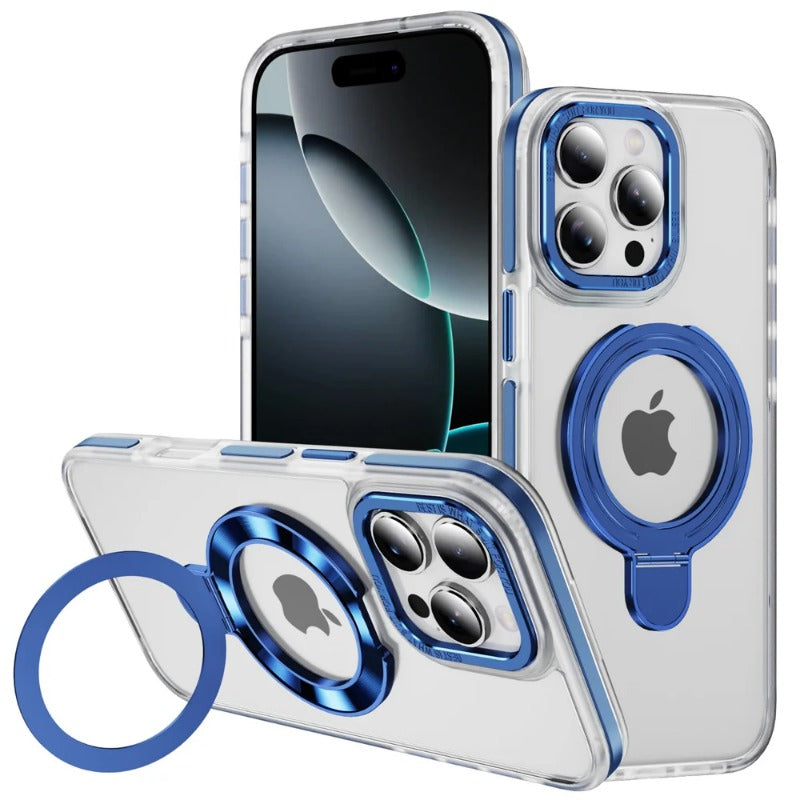 Luxury Clear Strong Magnetic Stand Phone Case For iPhone