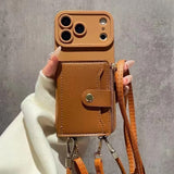 Fashion Card Holder Leather Crossbody Case for iPhone