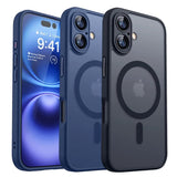 Magnetic Armor Shockproof Matte Translucent Case for iPhone