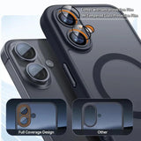 Magnetic Armor Shockproof Matte Translucent Case for iPhone