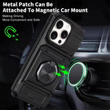 Wallet Magnetic Rotated Ring Kickstand Case For iPhone