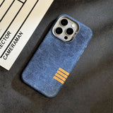 Vintage Linen Fabric Magnetic Shockproof Case for iPhone