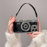 Fashion 3D Retro Camera Handheld Leather Case for iPhone