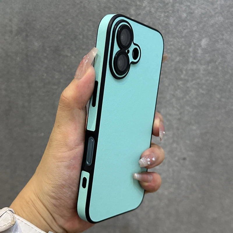 Leather Soft Silicone Matte Colorful Case for iPhone