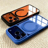 Magnetic Clear Acrylic Silicone Solid Skin-Friendly Case for iPhone