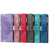 Leather Flip Card Wallet Embossing Phone Case for iphone