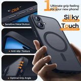 Magnetic Armor Shockproof Matte Translucent Case for iPhone
