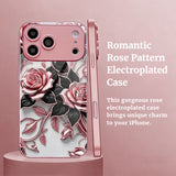 Romantic Rose Pattern Electroplated Case for iPhone