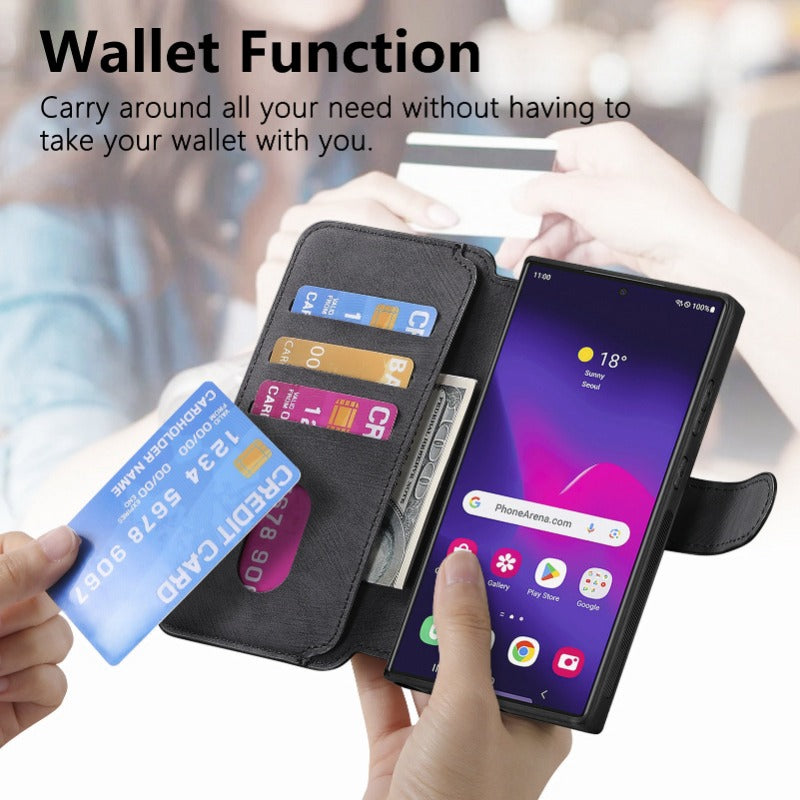 2 in 1 Flip Leather Magnetic Case for Samsung