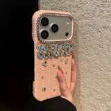 Luxury Rhinestone Crocodile Texture Shockproof Case for iPhone
