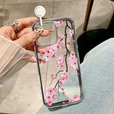 Candy Color Transparent Flower Soft Case For iPhone