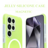 Jelly-Color Magnetic Liquid Silicone Shockproof Soft Case for Samsung