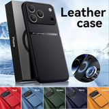 Luxury Leather Magnetic Shockproof Case For iPhone