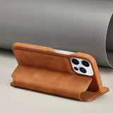 Leather Flip Card Slot Case For iPhone