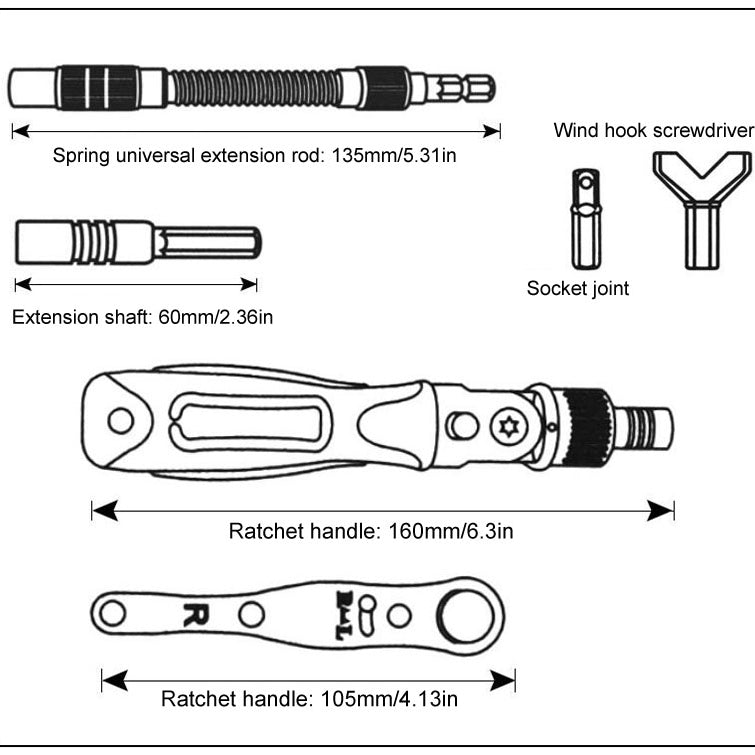 Labor-Saving Ratchet Screwdriver Set Household Combination Toolbox