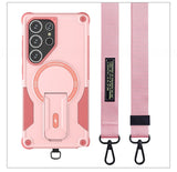 Concealed Stand Magnetic with Strap Phone Case for Samsung