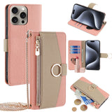 Fashion Leather Wallet Case with Lanyard for iPhone