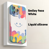 Smiley Face Liquid Silicone Frosted Phone Case for IPhone