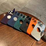 Fashion Hole Magnetic Lens Protection Stand Silicone Case for iPhone