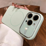 Liquid Silicone Magnetic Charging Glass Lens Protect Cover for iPhone