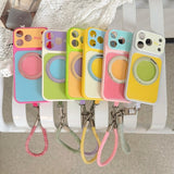 Color Block Magnetic Stand Shockproof Case for iPhone