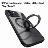 Rotating Folding Stand Clear Magnetic Phone Case For iPhone