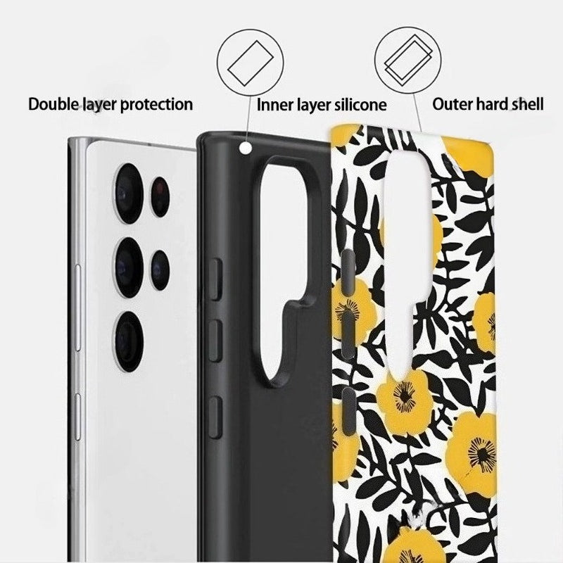 Yellow Flower Magnetic Phone Case for Samsung