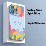 Smiley Face Liquid Silicone Frosted Phone Case for IPhone