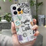 Travel Airplane Route Design Transparent Phone Case for iPhone