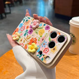 3D Gilded Floral Embossed Glitter Case for iPhone