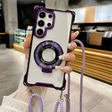 Crossbody Necklace Lanyard Magnetic Stand Phone Case for Samsung