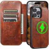 Leather Flip Cover Wallet Card Holder Magnetic Phone Case for iPhone