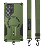 Concealed Stand Magnetic with Strap Phone Case for Samsung