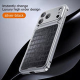 Crocodile Texture Metal Magnetic Shockproof Case for iPhone