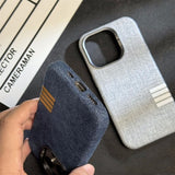 Vintage Linen Fabric Magnetic Shockproof Case for iPhone