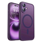 Magnetic Armor Shockproof Matte Translucent Case for iPhone