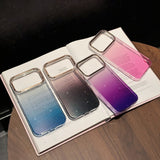 Clear Gradient Glitter PC Anti-Drop Phone Case for IPhone